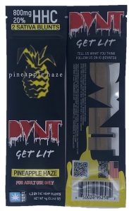 Pineapple Haze Blunts Foil Front Back, DVNT Delta-8